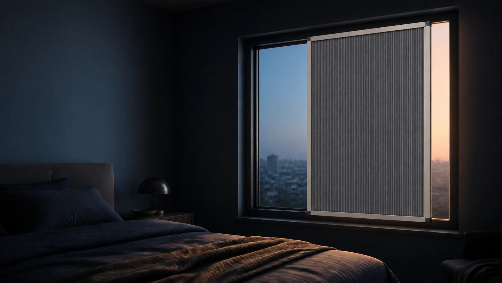 The same Dawnproof Fixed system partway open before dawn